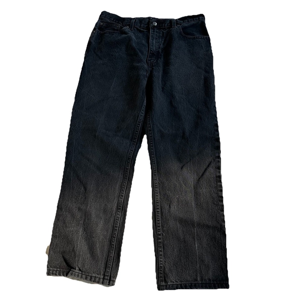 GEORGE‎ Mens 36x29 Black Jeans Straight Leg Denim Reg Fit 100% Cotton Western